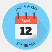 Sticker Rond Enregistrer le calendrier de déchirure Date (Devant)