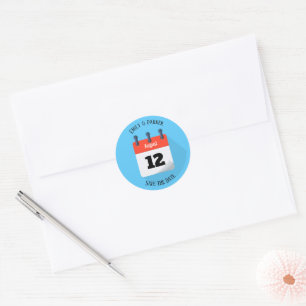 Sticker Rond Enregistrer le calendrier de déchirure Date