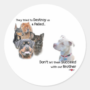 Sticker Rond Enregistrer le Pitbull