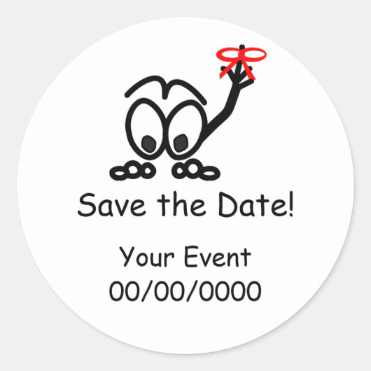 Sticker Rond Enregistrer le rappel de date (Devant)