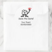 Sticker Rond Enregistrer le rappel de date (Sac)