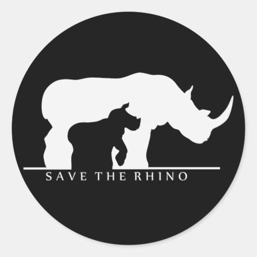 Sticker Rond Enregistrer Le Rhino (Devant)