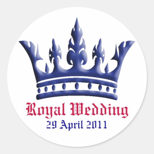 Sticker Rond Enregistrer le sceau de l'enveloppe de la couronne (Devant)