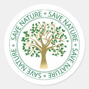 Sticker Rond Enregistrer le sceau de nature