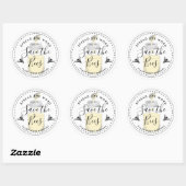 Sticker Rond Enregistrer les abeilles ajouter votre propre devi (Feuille)