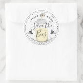 Sticker Rond Enregistrer les abeilles ajouter votre propre devi (Sac)