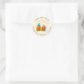 Sticker Rond Enregistrer les Citrouilles Mariage date (Sac)