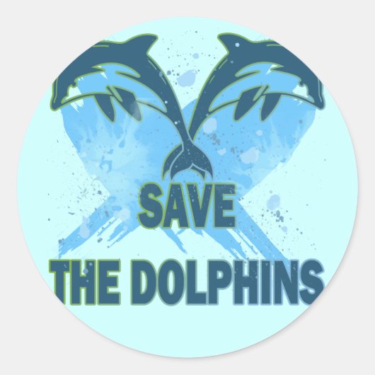 STICKER ROND ENREGISTRER LES DOLPHINS (Devant)
