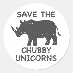 Sticker Rond Enregistrer les licornes du chubby - Choisir la co