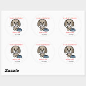 Sticker Rond Enregistrer l'urgence du chien (Feuille)