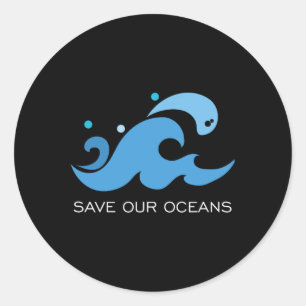 Sticker Rond Enregistrer notre message De l'environnement Jour