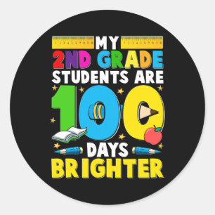 Sticker Rond Enseignant 100 Jours Plus Brighton 100e Jour De L'