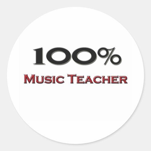 Sticker Rond Enseignant 100% Musique (Devant)