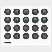 Sticker Rond Enseignant à temps plein Design de sorcière d'Hall (Feuille)