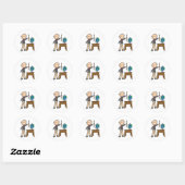 Sticker Rond Enseignant avec Globe (Feuille)