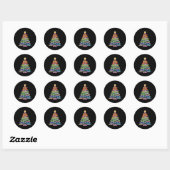 Sticker Rond Enseignant Crayon Christmas Tree Lights Ecole étud (Feuille)