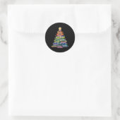 Sticker Rond Enseignant Crayon Christmas Tree Lights Ecole étud (Sac)
