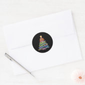 Sticker Rond Enseignant Crayon Christmas Tree Lights Ecole étud (Enveloppe)