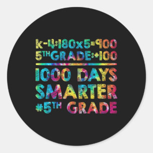 Sticker Rond Enseignant De 1000 Jours Plus Intelligent 100 Jour
