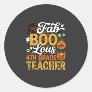 Sticker Rond Enseignant de 4e année Faboolous Halloween