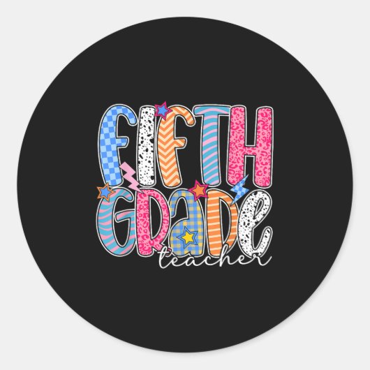 Sticker Rond Enseignant de 5e année Enseignants de 5e année Ret (Devant)