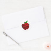 Sticker Rond Enseignant de la pomme rouge délicieux en couleur  (Enveloppe)