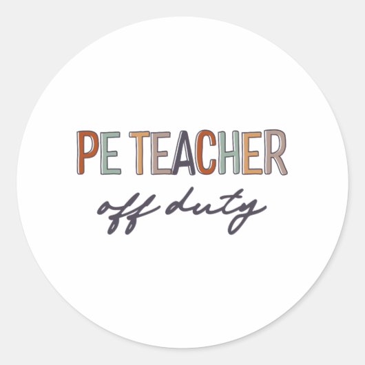 Sticker Rond Enseignant De L'Éducation Physique Hors Service De (Devant)