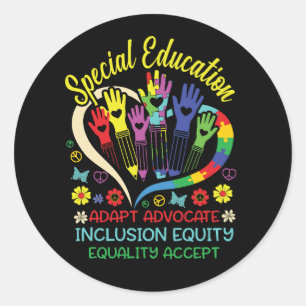 Sticker Rond Enseignant de l'enseignement spécial Inspirational