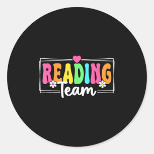 Sticker Rond Enseignant De L'Équipe De Lecture Retour À L'École
