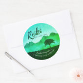 Sticker Rond Enseignant de médiation en yoga du Reiki naturel (Enveloppe)
