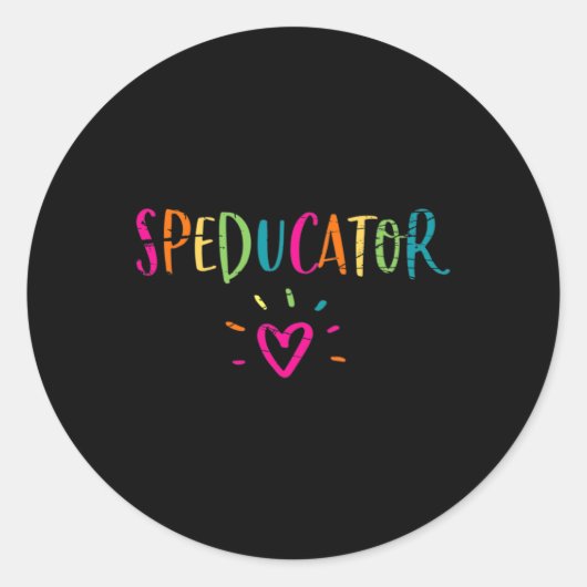 Sticker Rond Enseignant de vitesse - Speducator Coeur (Devant)