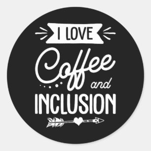 Sticker Rond enseignant d'éducation spéciale j'aime le café et