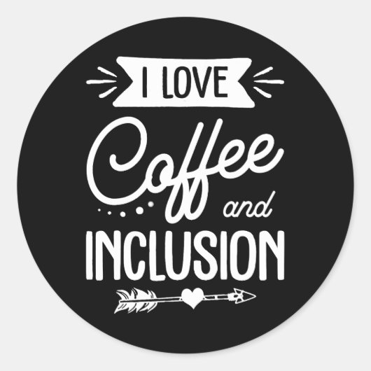 Sticker Rond enseignant d'éducation spéciale j'aime le café et (Devant)