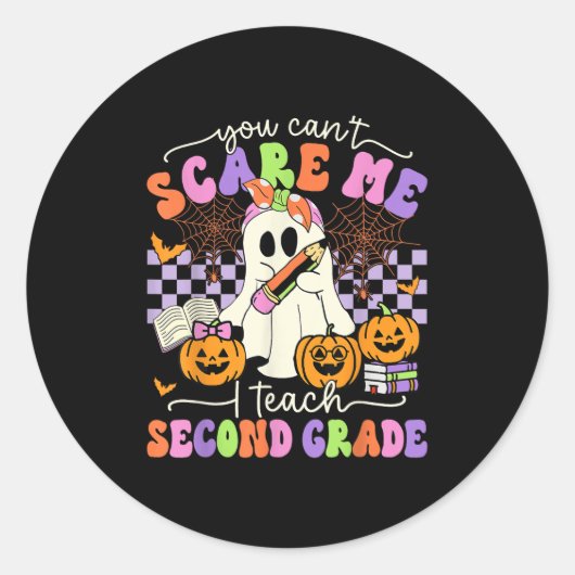 Sticker Rond Enseignant d'Halloween Vous ne pouvez pas E Me J'e (Devant)