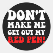 Sticker Rond Enseignant drôle (Devant)