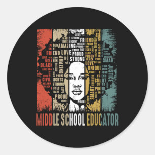 Sticker Rond Enseignant du collège Histoire afro-africaine noir