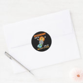 Sticker Rond Enseignant Éclipse Solaire Avril 8 2024 Drôle Mign (Enveloppe)