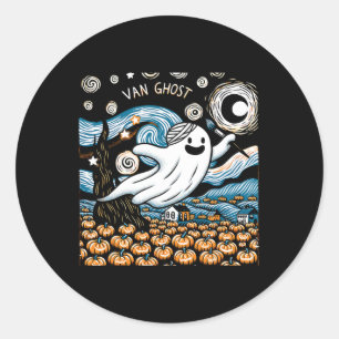 Sticker Rond Enseignant en art fantôme Halloween 2