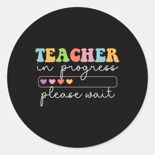 Sticker Rond Enseignant En Cours S'Il Vous Plaît Attendre futur (Devant)