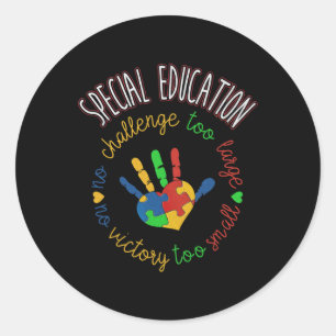 Sticker Rond Enseignant en éducation spéciale et en Sensibilisa