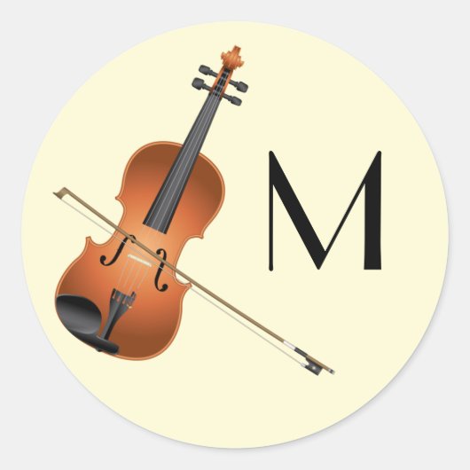 Sticker Rond Enseignant en musique violon (Devant)