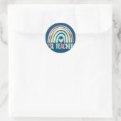 Sticker Rond Enseignant ESL Rainbow Retour à l'équipe d'école E (Sac)