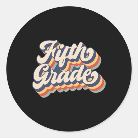 Sticker Rond Enseignant et ampli de cinquième année du coucher  (Devant)