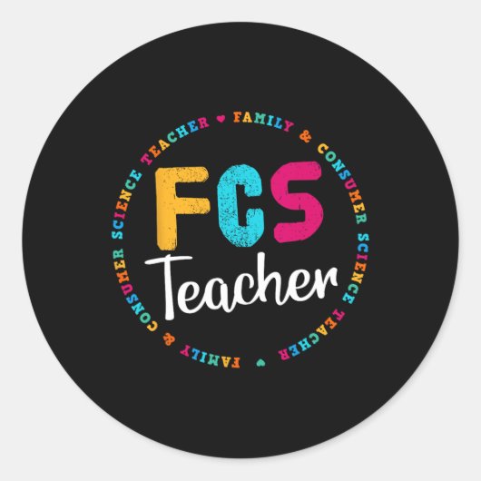 Sticker Rond Enseignant FCS - Enseignant Électif - Enseignant F (Devant)