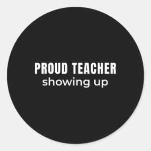 Sticker Rond Enseignant fier de se présenter – Humour d'engagem