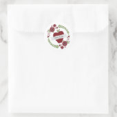 Sticker Rond Enseignant Floral Wreath & Red Apple (Sac)