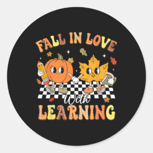 Sticker Rond Enseignant Halloween Tomber Amoureux Avec L'Appren