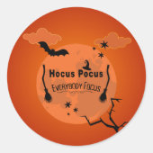 Sticker Rond Enseignant Hocus Pocus Halloween (Devant)