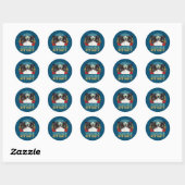 Sticker Rond Enseignant hors service Funny Papillon Chien Chien (Feuille)