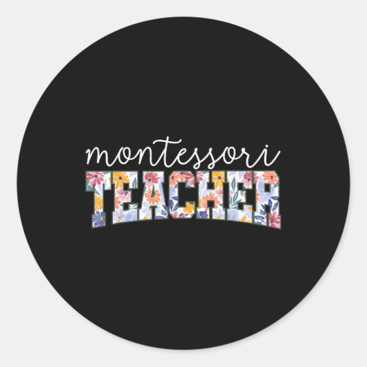 Sticker Rond Enseignant instructeur d'éducation Montessori Flor (Devant)